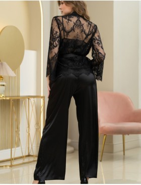 Атласный комплект тройка Mia-Amore ESTER 7296 черный, Цвет: черный, Размеры: 3XL, изображение 4