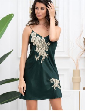 Шёлковая сорочка женская Mia-Amore FELLINI 3910 малахит, Цвет: малахит, Размеры: S, изображение 3