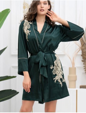 Шелковый халат-кимоно Mia-Amore FELLINI 3913 малахит, Цвет: малахит, Размеры: S/M