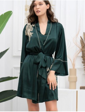 Шелковый халат-кимоно Mia-Amore FELLINI 3913 малахит, Цвет: малахит, Размеры: S/M, изображение 6