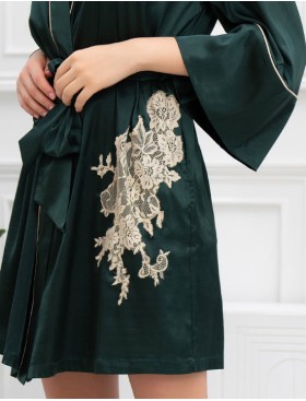 Шелковый халат-кимоно Mia-Amore FELLINI 3913 малахит, Цвет: малахит, Размеры: S/M, изображение 5