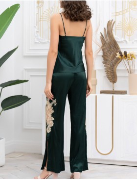 Пижама тройка из натурального шёлка Mia-Amore FELLINI 3916 малахит, Цвет: малахит, Размеры: 3XL, изображение 3