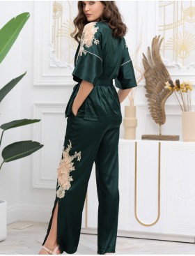 Пижама тройка из натурального шёлка Mia-Amore FELLINI 3916 малахит, Цвет: малахит, Размеры: 3XL, изображение 7