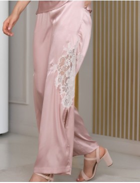 Пижама тройка из натурального шёлка Mia-Amore FELLINI 3916 пудра, Цвет: пудровый, Размеры: XL, изображение 8