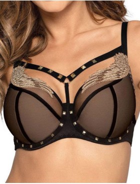 Бюстгальтер полумягкий Novika STARLING N02 PU, Цвет: черный, Размеры: 100F