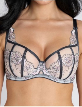 Мягкий французский балконет Subtille IRIS GREY soft balkonette, Цвет: серый+розовый, Размеры: 90E