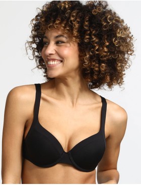 Гладкий бюстгальтер на каркасах Dim GENEROUS INVISIBLE 0CS8 черный, Цвет: черный, Размеры: 75C, изображение 3