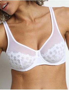 Бюстгальтер с мягкой чашкой Dim GENEROUS BRODERIE 0ASD белый, Цвет: белый, Размеры: 75B
