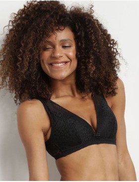 Кружевной бюстгальтер бралетт без косточек Dim SUBLIM 0CDM черный, Цвет: черный, Размеры: 80A, изображение 5