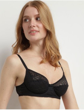 Кружевной легкий бюстгальтер Dim SUBLIM 0CDM черный, Цвет: черный, Размеры: 70A, изображение 3
