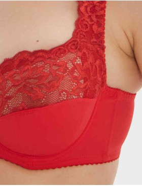 Бюстгальтер мягкий с подкроем Elli 1012 красный, Цвет: красный, Размеры: 100D, изображение 4