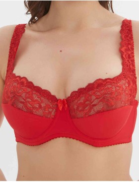 Бюстгальтер мягкий с подкроем Elli 1012 красный, Цвет: красный, Размеры: 100D