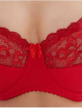 Бюстгальтер мягкий с подкроем Elli 1012 красный, Цвет: красный, Размеры: 100D, изображение 5