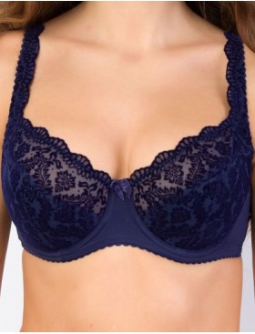 Бюстгальтер полумягкий Elli 9001 темно-синий бархат, Цвет: бархат темно-синий, Размеры: 75H