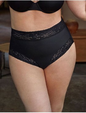 Высокие трусы слипы с кружевом Janira SOFT LACE 1030318 SUPER HIGH black, Цвет: black (черный), Размеры: M