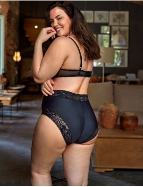 Высокие трусы слипы с кружевом Janira SOFT LACE 1030318 SUPER HIGH black, Цвет: black (черный), Размеры: M, изображение 2