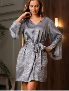 Атласное платье-туника Mia-Amore JOANNA 7315 серебристый, Цвет: серебристый, Размеры: 4XL/5XL