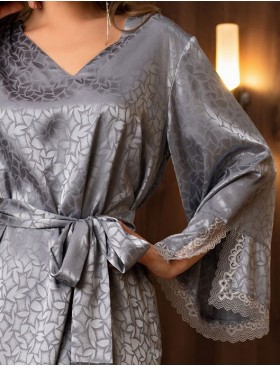 Атласное платье-туника Mia-Amore JOANNA 7315 серебристый, Цвет: серебристый, Размеры: 4XL/5XL, изображение 4