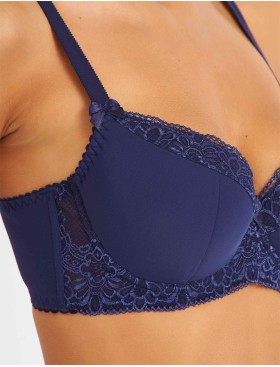 Бюстгальтер полумягкий Simona M 610 синий-сетка, Цвет: Синий-сетка, Размеры: 75H, изображение 5