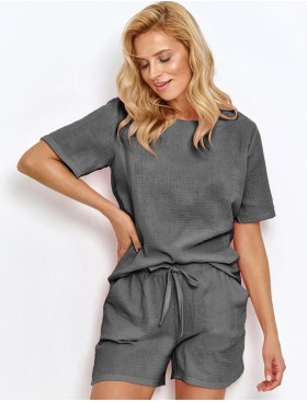 Пижама с шортами из муслина Taro 2870 SUNNY, Цвет: серый, Размеры: S