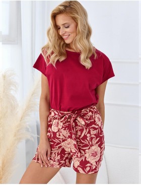 Пижама с шортами женская Taro 2888 JASMINE, Цвет: бордовый, Размеры: S