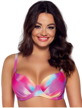 Верх купальника на тонком поролоне Ava SK163 U Pastel Tie Dye, Цвет: розовый микс, Размеры: 90I, изображение 3