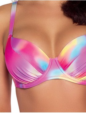 Верх купальника на тонком поролоне Ava SK163 U Pastel Tie Dye, Цвет: розовый микс, Размеры: 90I, изображение 4