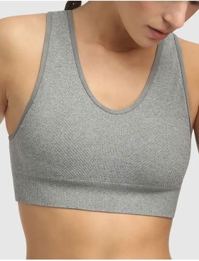 Спортивный бюстгальтер без застежки Dim SPORT 0BV8 серая галька, Цвет: серая галька, Размеры: M