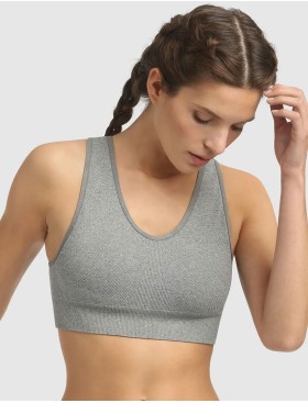 Спортивный бюстгальтер без застежки Dim SPORT 0BV8 серая галька, Цвет: серая галька, Размеры: M, изображение 3