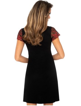 Ночная сорочка с коротким рукавом Donna MIRELLA nightdress, Цвет: черный, Размеры: S, изображение 2