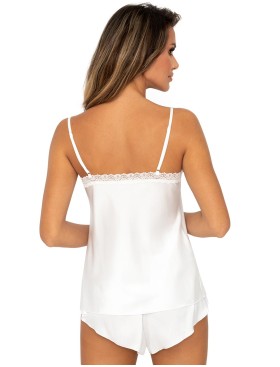 Атласная пижама топ и шорты Donna TIFFANI 1/2 pyjamas EKRU, Цвет: экрю, Размеры: S, изображение 2