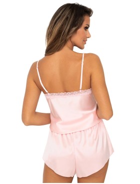 Атласная пижама топ и шорты Donna TIFFANI 1/2 pyjamas PINK, Цвет: розовый, Размеры: S, изображение 2