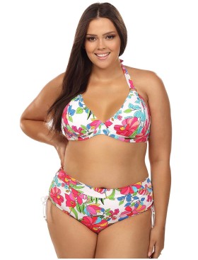 Раздельный купальник с цветочным принтом Lorin L1126/2 BIG, Цвет: флора, Размеры: 75D
