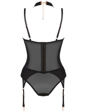 Корсет с пажами для чулок Obsessive BRASICA CORSET, Цвет: черный, Размеры: M/L, изображение 5