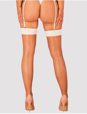 Чулки под пояс Obsessive S 814 WHITE, Цвет: белый, Размеры: S/M, изображение 2
