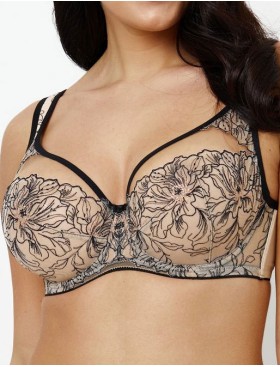 Глубокий бюстгальтер с мягкой чашкой Subtille LINDA soft full cup, Цвет: бежевый+черный, Размеры: 65K