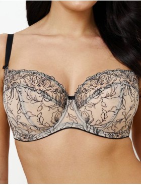 Мягкий бюстгальтер с подкроем Subtille LINDA soft side support, Цвет: бежевый+черный, Размеры: 65L