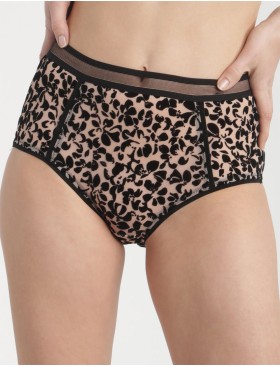 Высокие трусы слипы Dim CHIC LINE 0CDX черный лепесток, Цвет: черный лепесток, Размеры: S