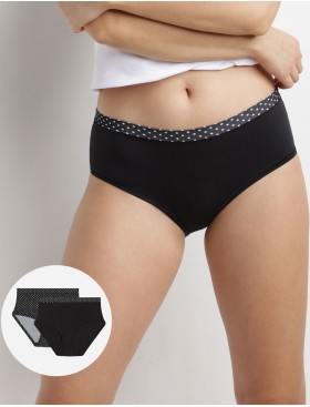 Трусы шорты в наборе Dim BODY MOVE 06W7 (2 шт) черный горох и черный, Цвет: черный горох/черный, Размеры: XXS/XS