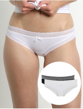 Комплект трусиков мини Dim SEXY FASHION 042J (2 шт) черный и белый, Цвет: черный/белый, Размеры: S/M