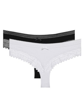 Комплект трусиков Dim SEXY FASHION 042K (2 шт) черный и белый, Цвет: черный/белый, Размеры: S/M, изображение 3