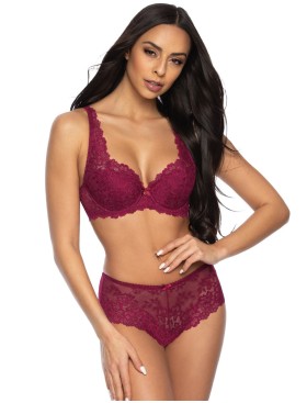 Трусы шортики кружевные MAT CARMELA burgund F-053-54-2, Цвет: бургунди, Размеры: S, изображение 3