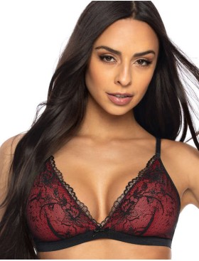 Треугольный бюстгальтер без косточек MAT PERCY czarno-czerwony M-3530-0, Цвет: черный с красным, Размеры: 65E, изображение 3