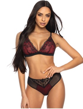 Треугольный бюстгальтер без косточек MAT PERCY czarno-czerwony M-3530-0, Цвет: черный с красным, Размеры: 65E, изображение 5