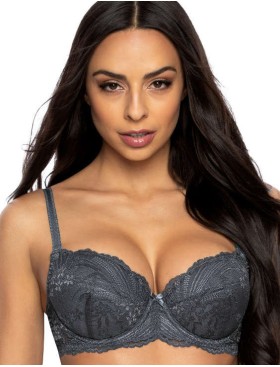 Бюстгальтер балконет с пуш-ап MAT SYBILLA szary M-3525-11, Цвет: серый, Размеры: 65E, изображение 3