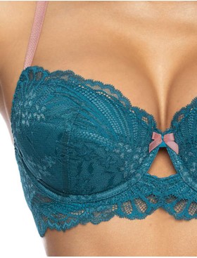 Бюстгальтер балконет с пуш-ап MAT SYBILLA turkus M-3525-11, Цвет: бирюзовый, Размеры: 65E, изображение 4