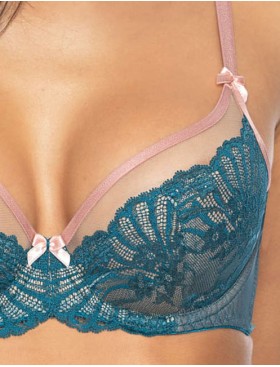 Бюстгальтер с мягкой чашкой MAT SYBILLA turkus M-3525-2, Цвет: бирюзовый, Размеры: 70E, изображение 4