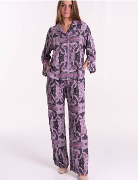 Комплкет из вискозы рубашка и брюки Mia-Mia ALBA 16505, Цвет: cиреневый, Размеры: S, изображение 4