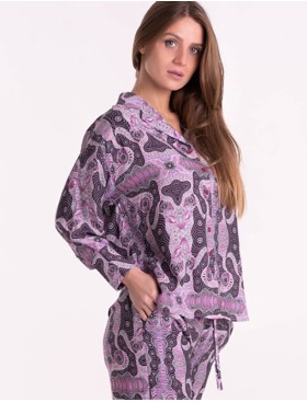 Комплкет из вискозы рубашка и брюки Mia-Mia ALBA 16505, Цвет: cиреневый, Размеры: S, изображение 6