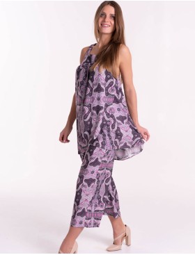 Комплект из вискозы майка туника и штаны кюлоты Mia-Mia ALBA 16507, Цвет: cиреневый, Размеры: S, изображение 6